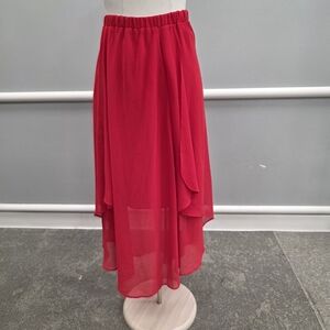 Carmen Marc Valvo Vibrant Red Midi Skirt